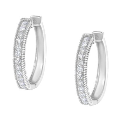 10KT White Gold Diamond Hoop Earring (1.00 cttw, H-I Color, I1-I2 Clarity) WEM Support (www.WEM.support)