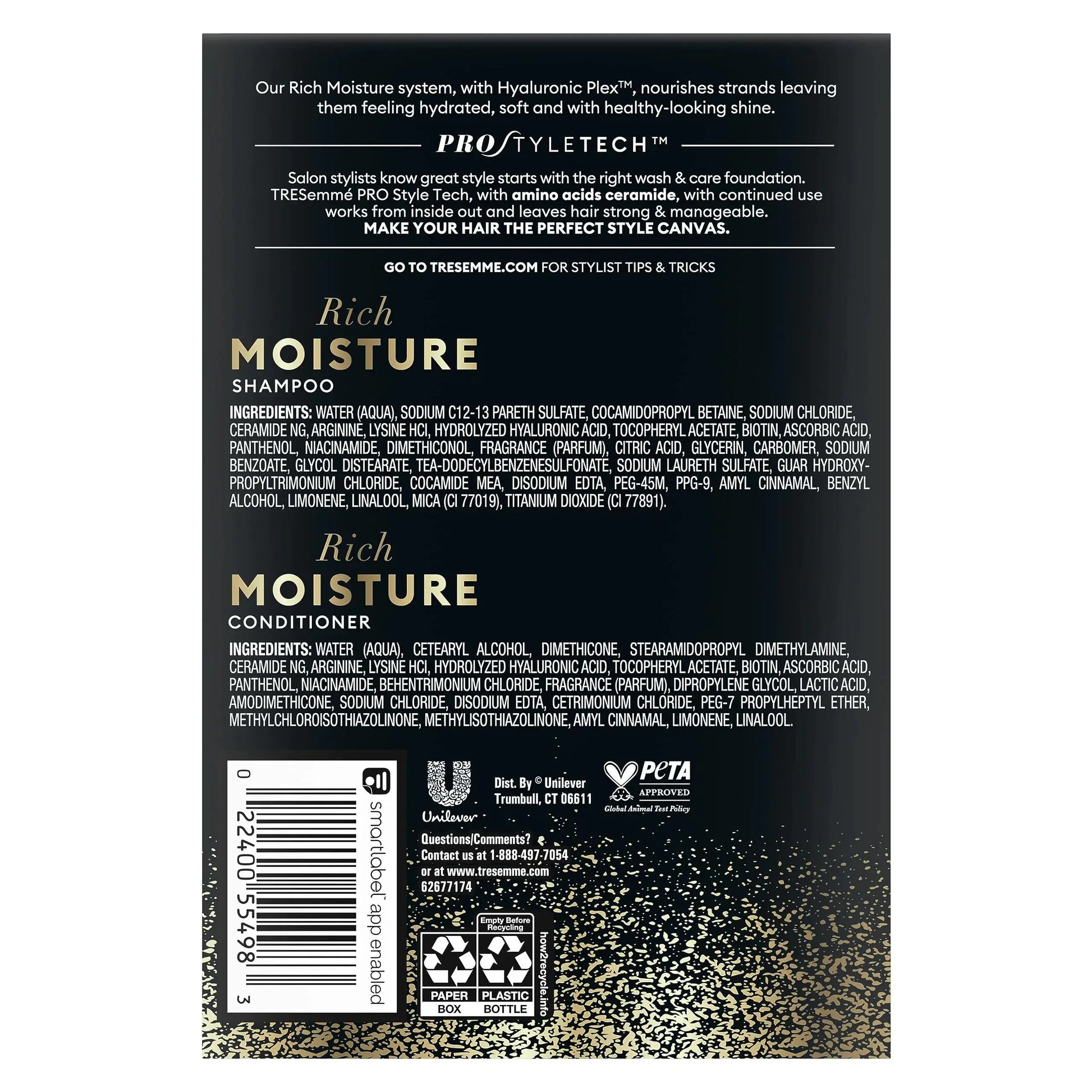 TRESemmé Rich Moisture Shampoo and Conditioner Rich Moisture Pack of 2 for Dry Hair Formulated With Vitamin E and Biotin 28 oz My Store