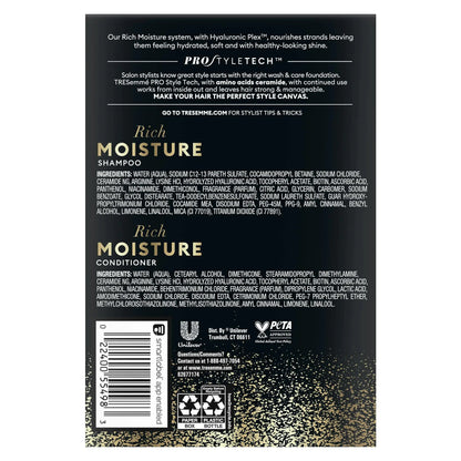 TRESemmé Rich Moisture Shampoo and Conditioner Rich Moisture Pack of 2 for Dry Hair Formulated With Vitamin E and Biotin 28 oz My Store