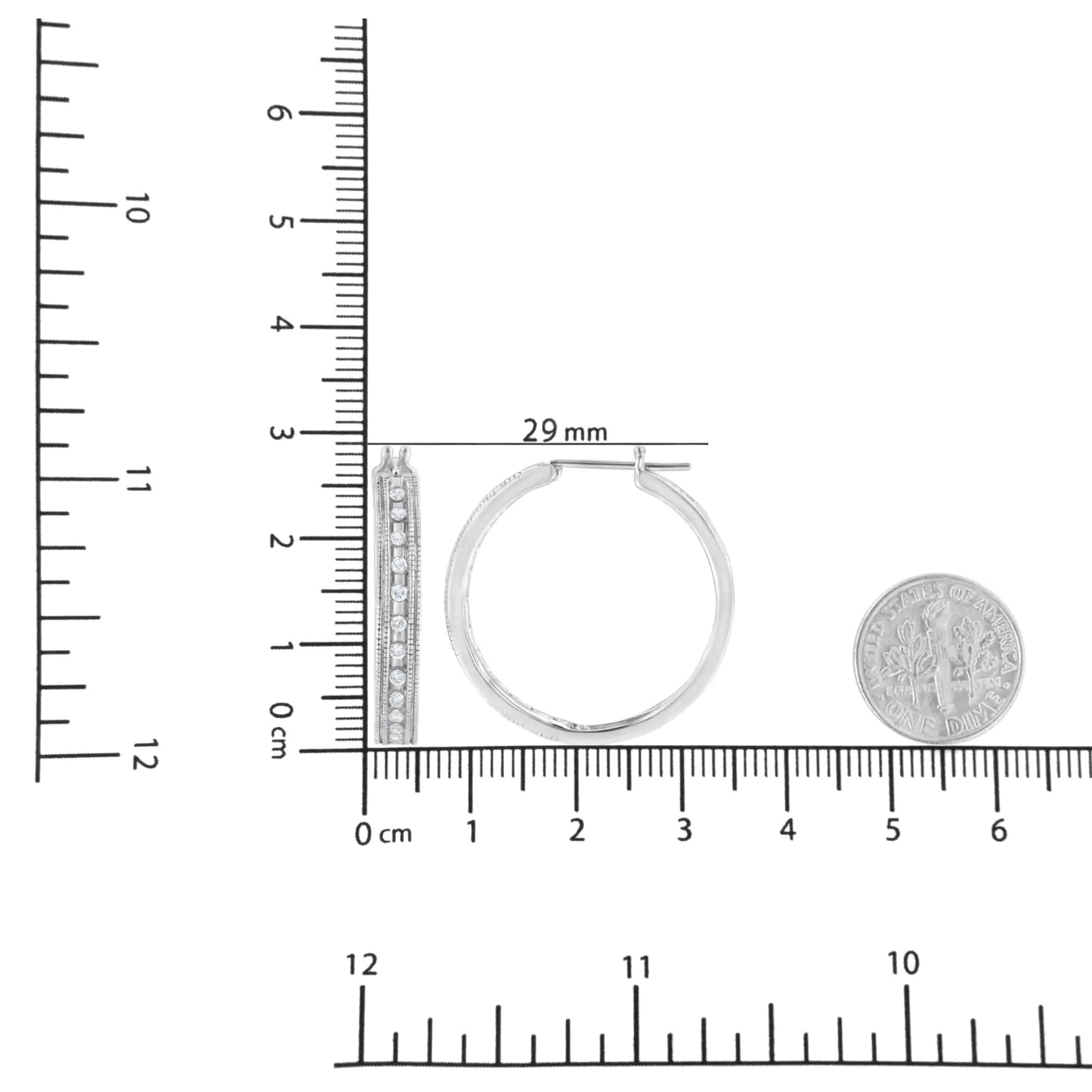 .925 Sterling Silver 1/2 cttw Lab Grown Diamond Hoop Earring (F-G Color, VS2-SI1 Clarity) WEM Support (www.WEM.support)