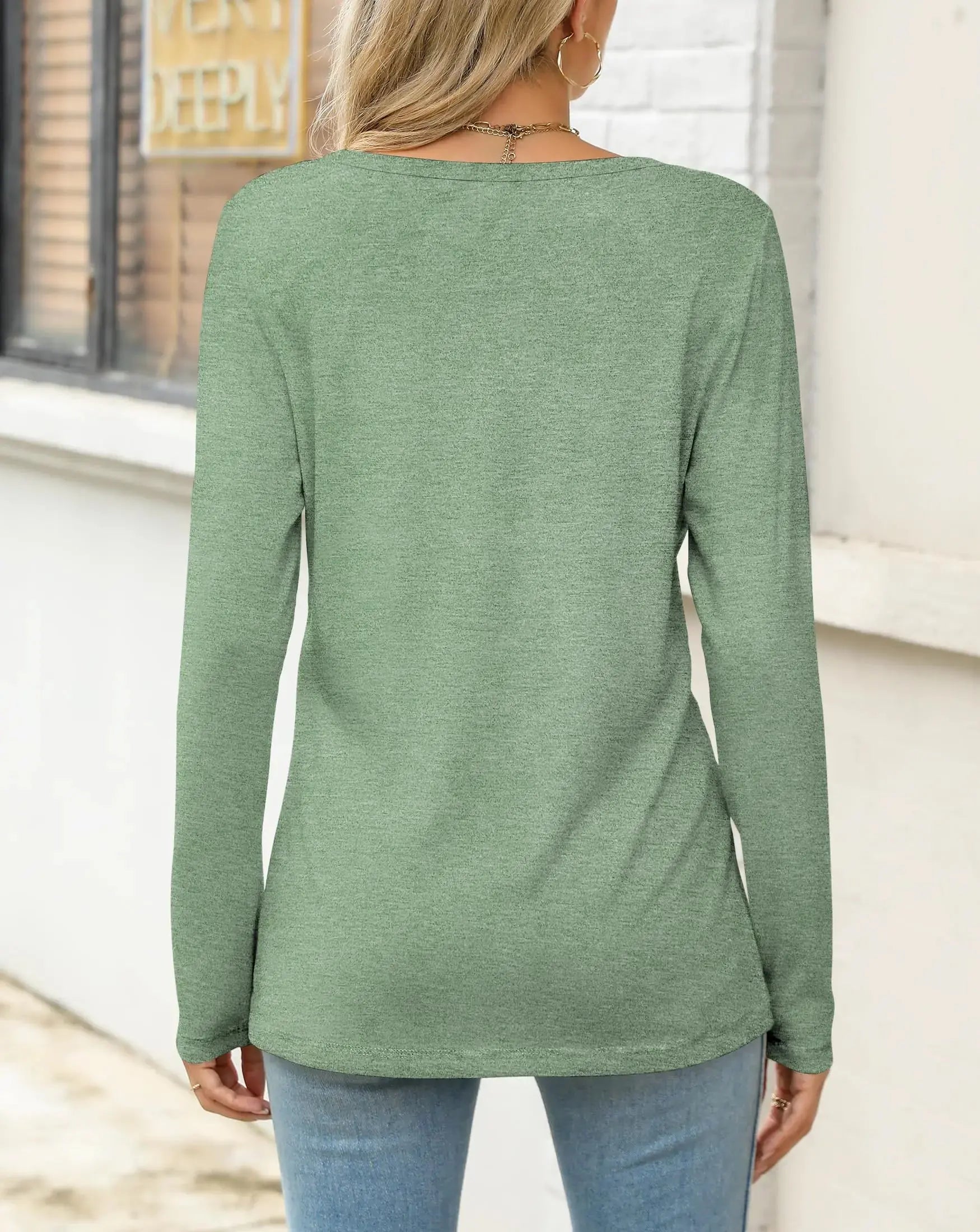 Womens Long Sleeve Shirts Pleated Tunic Tops Loose Dressy Casual Blouses Basic Trendy Fall Clothes 2024 02 Light Green Small, Green Pleated Tunic Tops My Store
