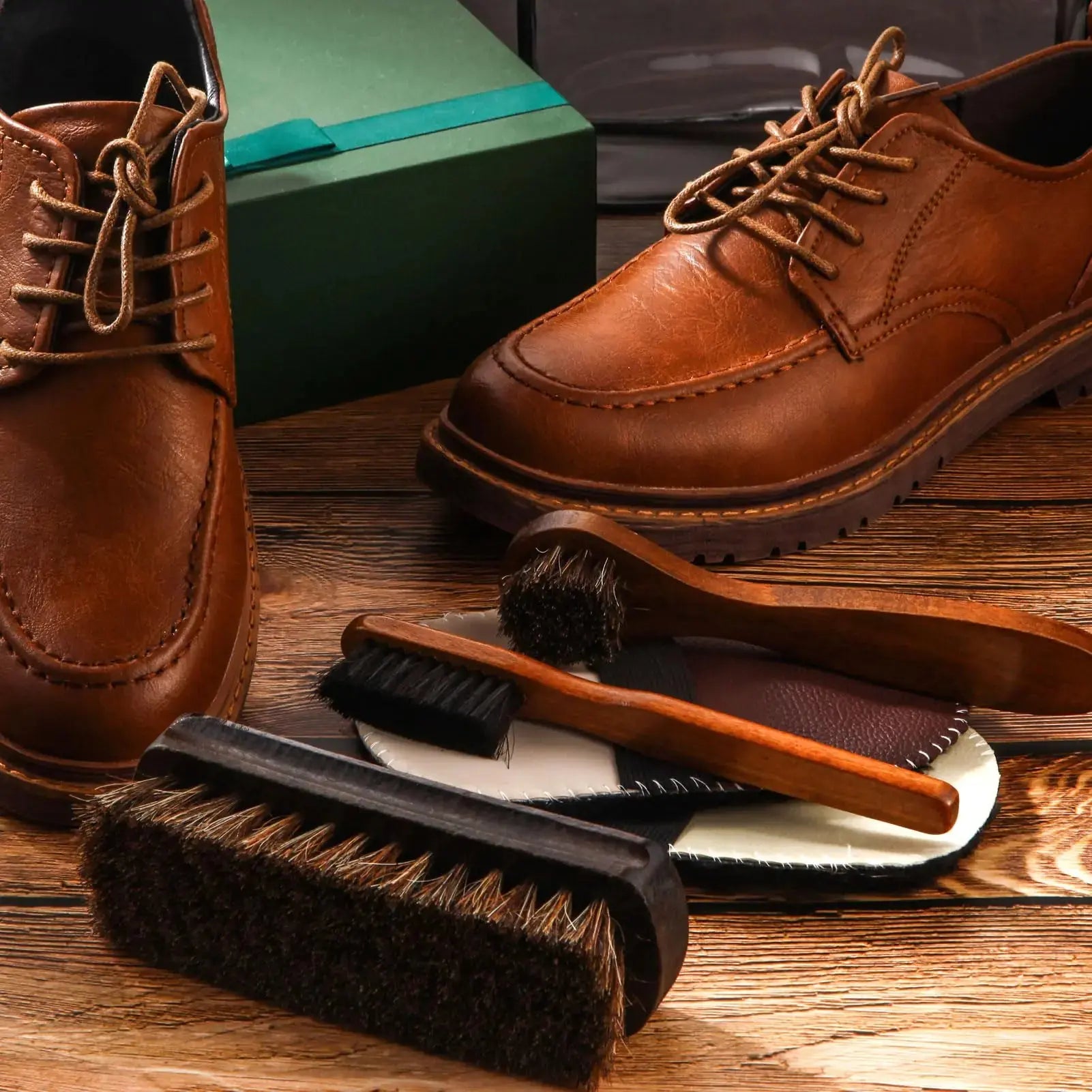 6 Pcs Horsehair Shine Shoes Brush Kit Polish Dauber Applicators Cleaning Leather Shoes Boots Care Brushes Suede Cleaner Brush with Microfiber Shoe Gloves(6 Pcs Style E) 6 Pcs Style E My Store