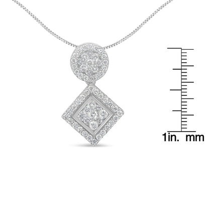 14K White Gold 1 cttw Diamond Pendant Necklace (H-I, I1-I2) WEM Support (www.WEM.support)