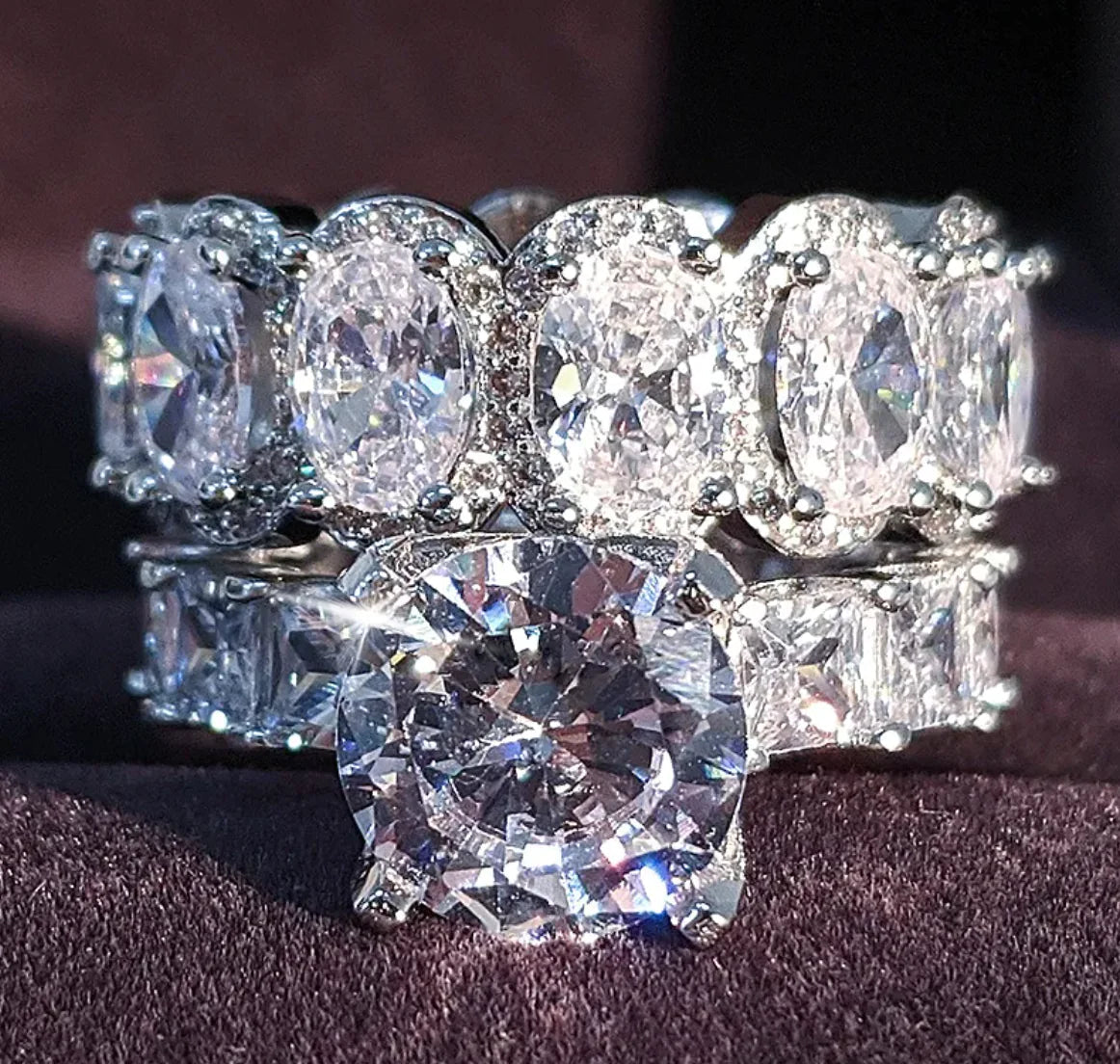 Super Sparkling Full Diamond Engagement Ring for Women WEM Support (www.WEM.support)