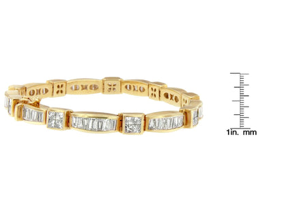 14K Yellow Gold Multi--Cut Diamond Box Square Link Bracelet(7.33 cttw,H-I Color,SI1-SI2 Clarity) WEM Support (www.WEM.support)