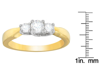 14K Two-Toned Gold 1/2 CTTW Round-cut Diamond Ring (G-H, SI1-SI2) WEM Support (www.WEM.support)