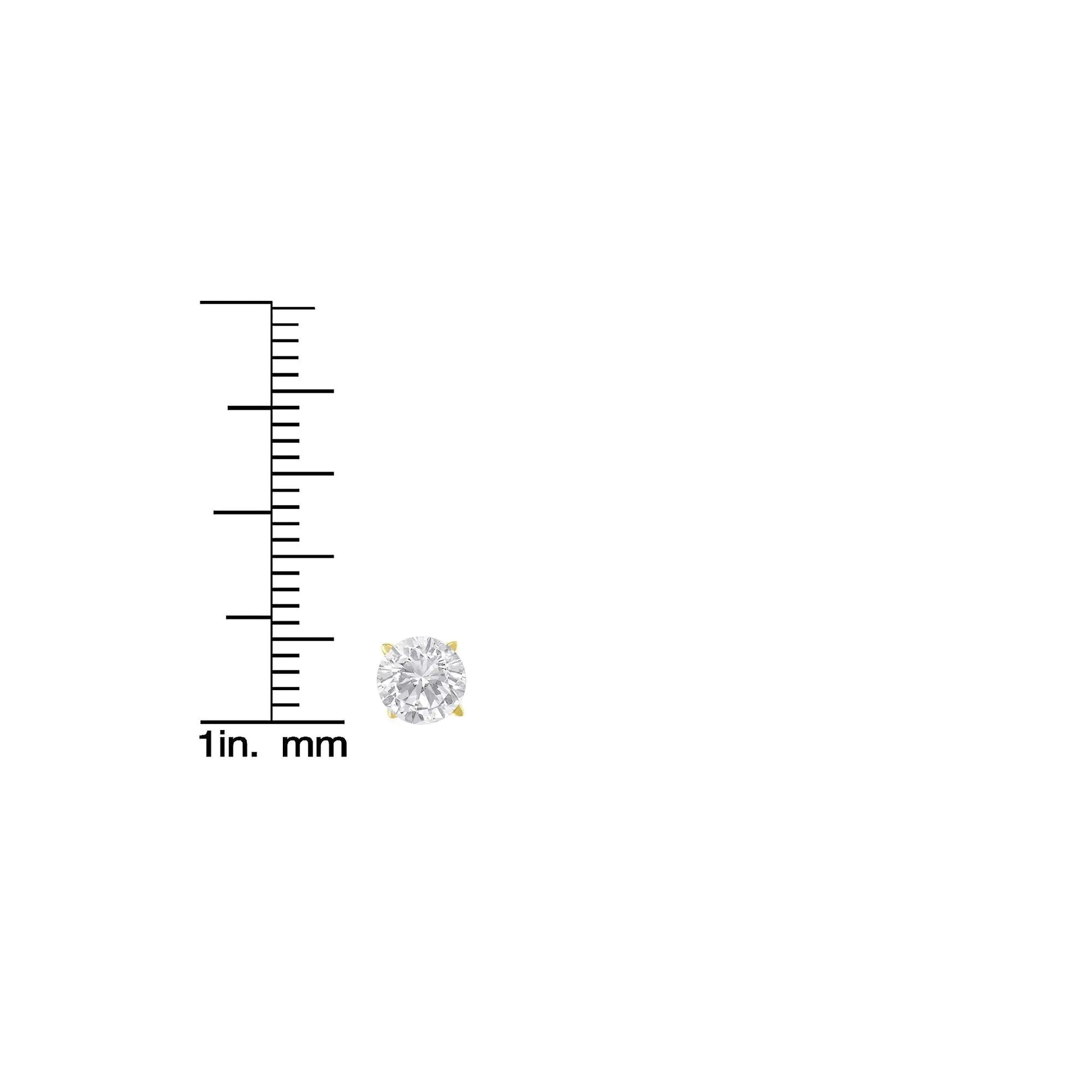 14K Yellow Gold 2.00 Cttw Round Brilliant-Cut Diamond Classic 4-Prong Stud Earrings with Screw Backs (H-I Color, I1-I2 Clarity) WEM Support (www.WEM.support)