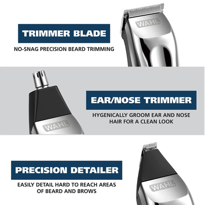 Wahl USA Beard Trimmer Rechargeable Lithium Ion All in One Beard Trimmer for Men with Detail and Ear & Nose Hair Trimmer Attachment – Model 9854-600B My Store