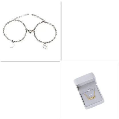 Stainless Steel Sun And Moon Bracelet Creative Sex Heart Magnet Attracts WEM Support (www.WEM.support)