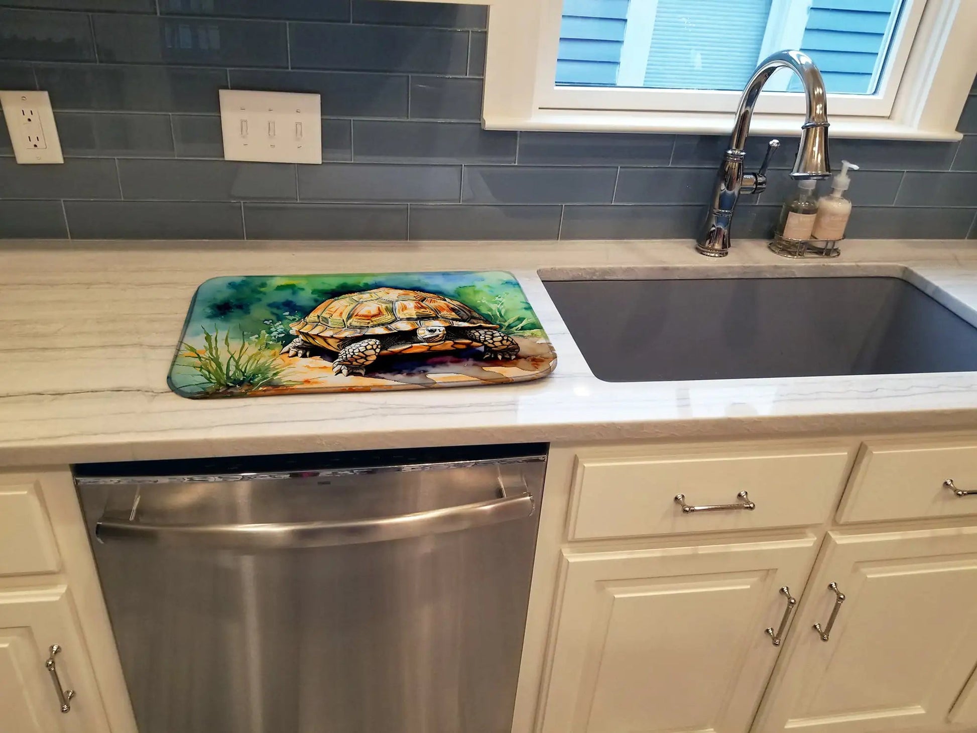Turtles Tortoises Dish Drying Mat WEM Support (www.WEM.support)