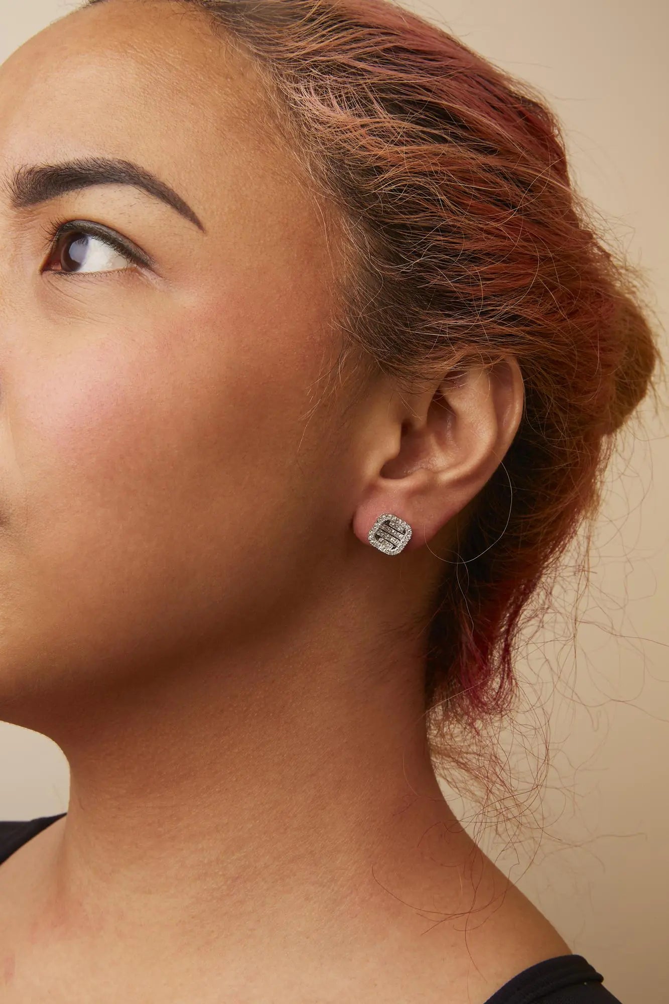 10K White Gold 7/8 Cttw Diamond Princess Composite and Halo Stud Earrings (I-J Color, I1-I2 Clarity) WEM Support (www.WEM.support)