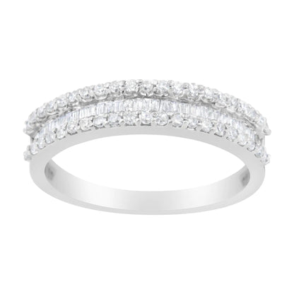 14KT White Gold 1/2 Cttw Diamond Modern Band Ring (H-I Color, SI2-I1 Clarity) WEM Support (www.WEM.support)