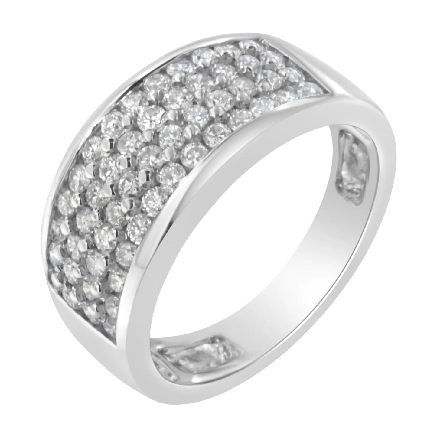 14K White Gold Round Cut Diamond Ring (1.0 Cttw, H-I Color, SI2-I1 Clarity) WEM Support (www.WEM.support)