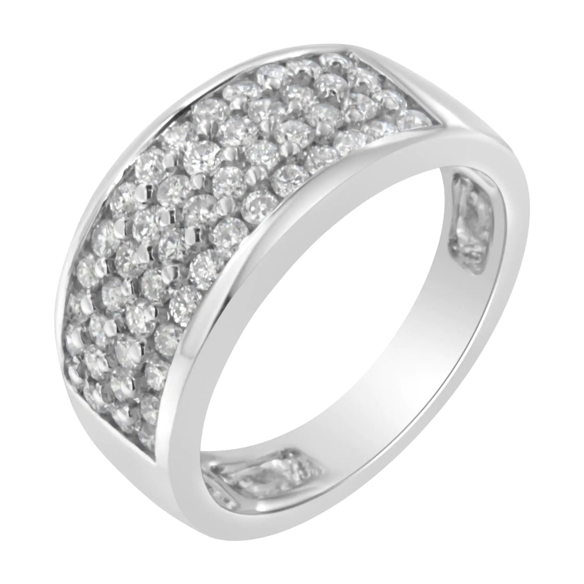14K White Gold Round Cut Diamond Ring (1.0 Cttw, H-I Color, SI2-I1 Clarity) WEM Support (www.WEM.support)