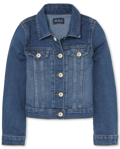 The Children's Place Girls Basic Denim Jacket XX-Large Azure Wash My Store