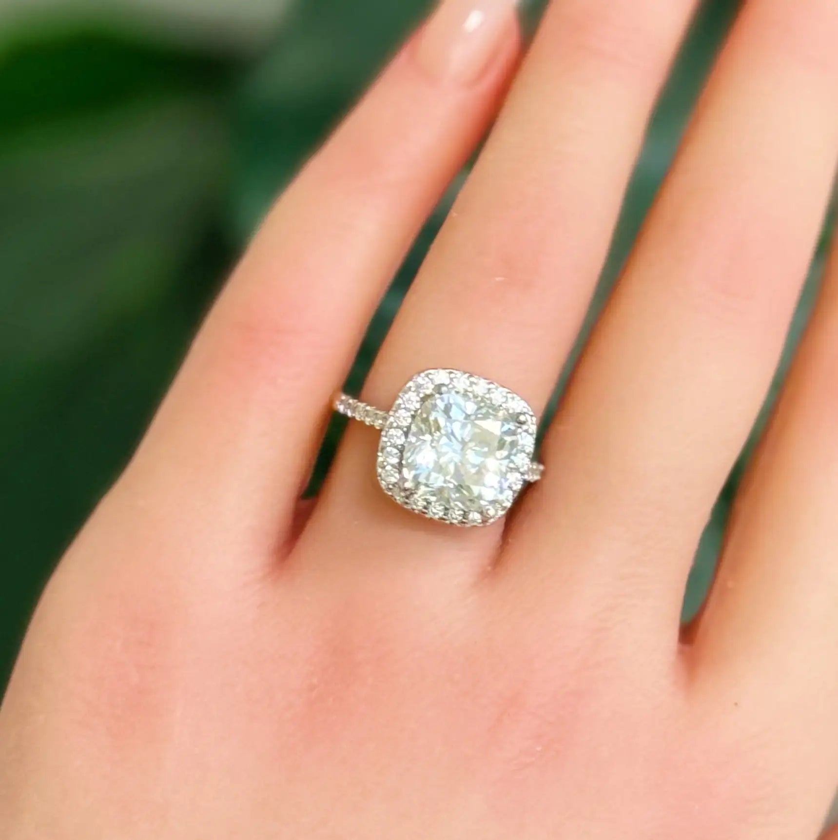 5 Carat Cushion Cut Moissanite Ring WEM Support (www.WEM.support)