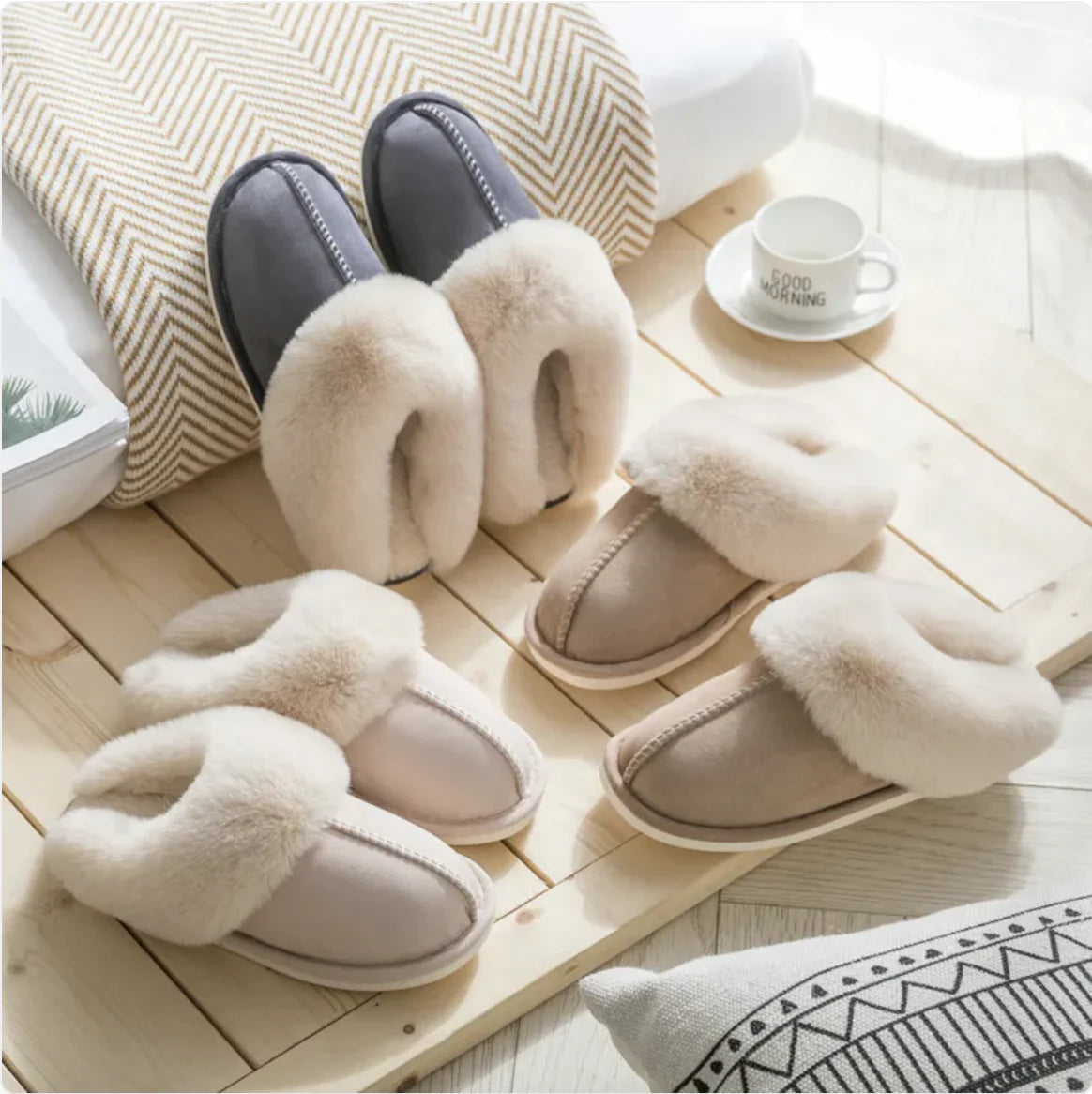 Women's Plush Cotton Slippers HejK.com