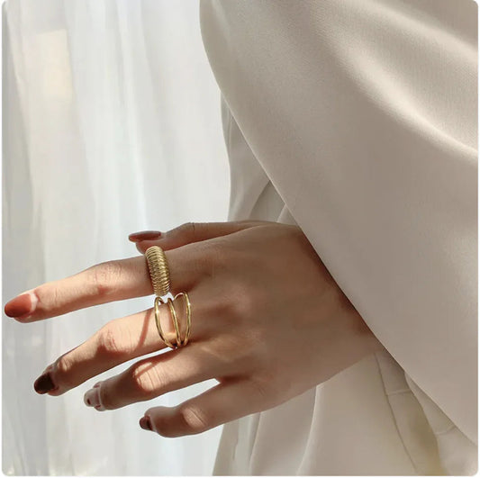 Sterling Silver Geometric Index Ring HejK.com