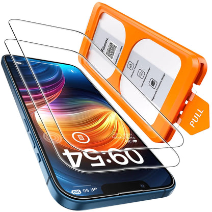 TOCOL for iPhone 13 Screen Protector [9H Hardness] [Military Grade Shatterproof] HD Tempered Glass Full Coverage Easy Installation 2 Pack