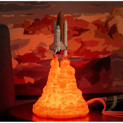 3D Print Rocket Space Shuttle Lamp Night Lamp WEM Support (www.WEM.support)