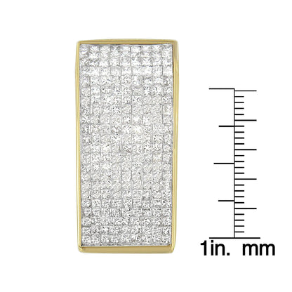14K Yellow Gold Princess Cut Diamond Block Pendant Necklace (2 5/8 cttw, H-I Color, SI2-I1 Clarity) WEM Support (www.WEM.support)
