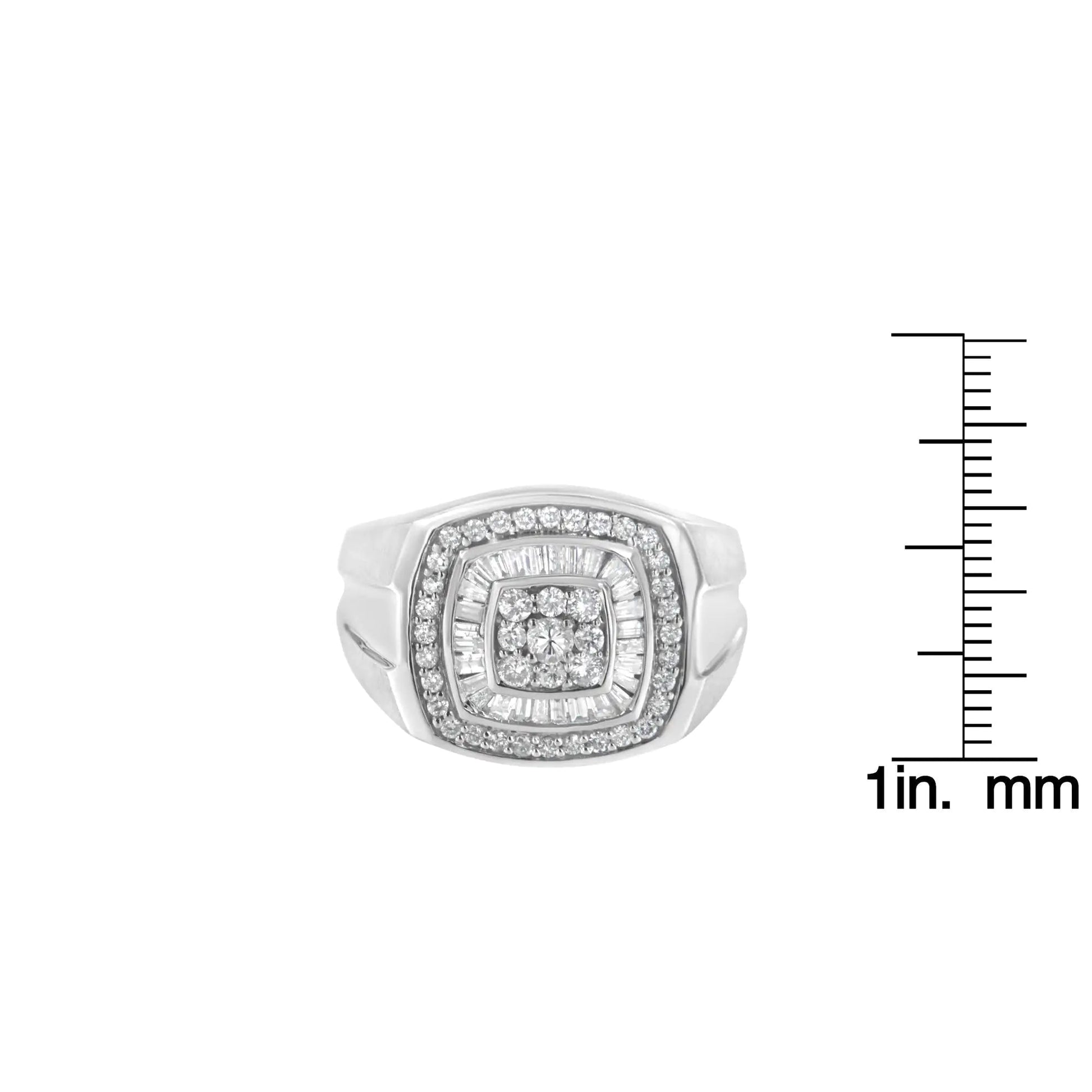 14K White Gold Men's Diamond Band Ring (1 cttw, H-I Color, SI1-I2 Clarity) WEM Support (www.WEM.support)