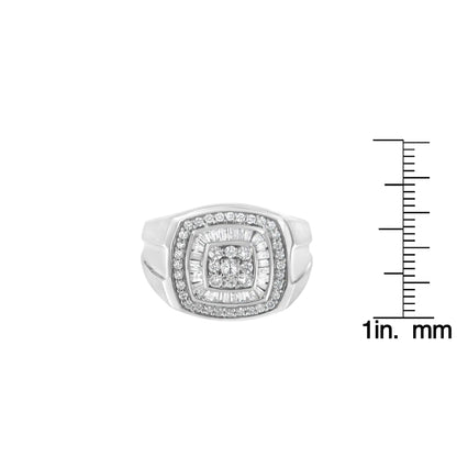 14K White Gold Men's Diamond Band Ring (1 cttw, H-I Color, SI1-I2 Clarity) WEM Support (www.WEM.support)