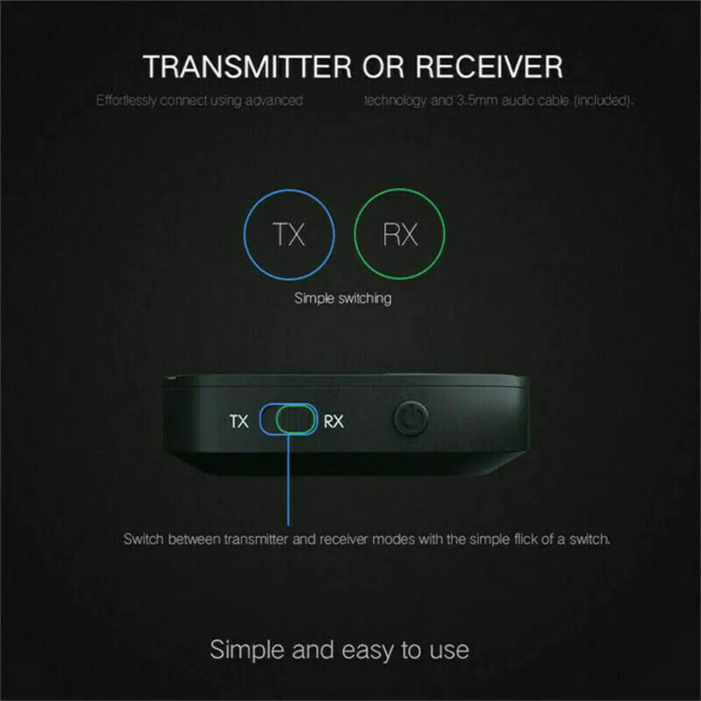 2in1 Bluetooth Transmitter Receiver Wireless Adapter TV Home Stereo A2DP Audio WEM Support (www.WEM.support)