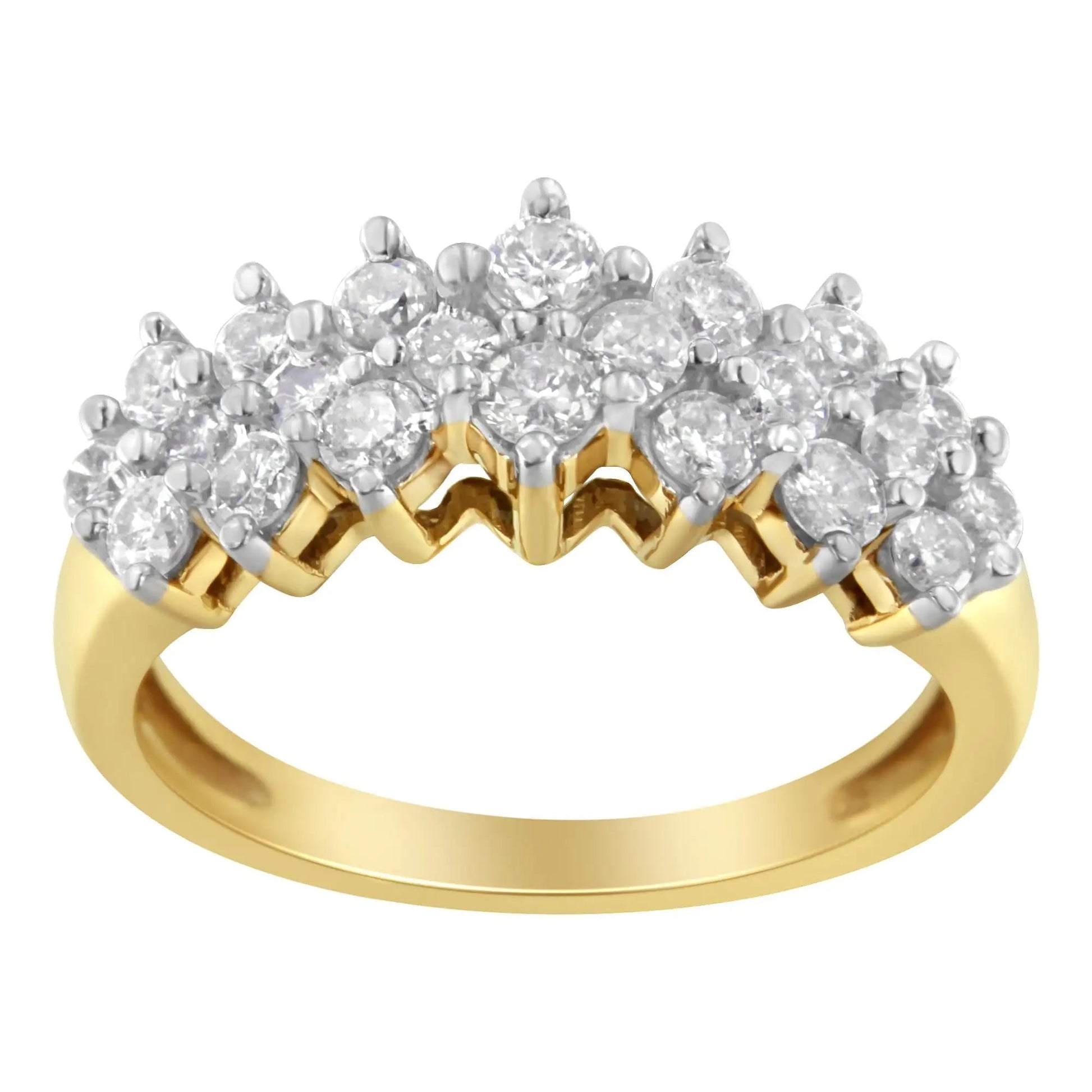10K Yellow Gold Round Diamond Ring (1 cttw, J-K Color, I1-I2 Clarity) WEM Support (www.WEM.support)