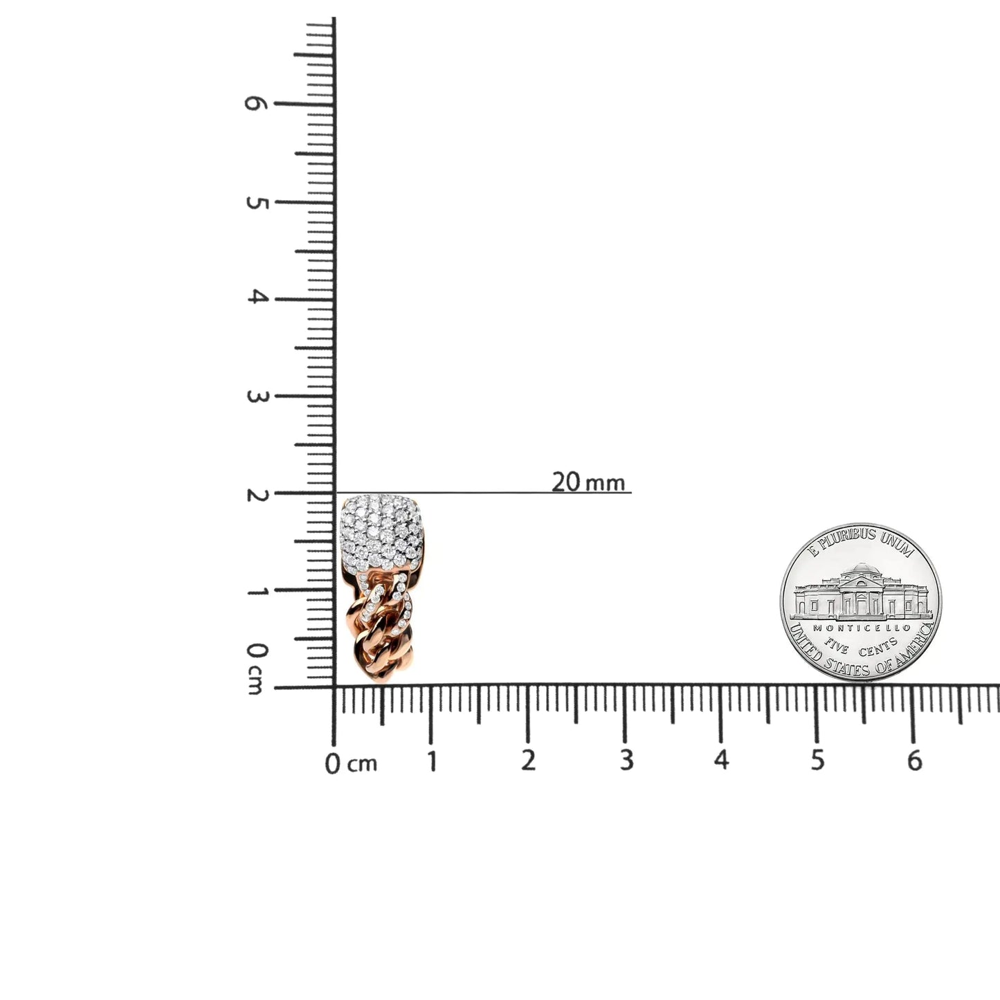 18K Rose Gold 3/4 Cttw Round Diamond Pave Cuban Chain Huggie Earrings (G-H Color, SI1-SI2 Clarity) WEM Support (www.WEM.support)