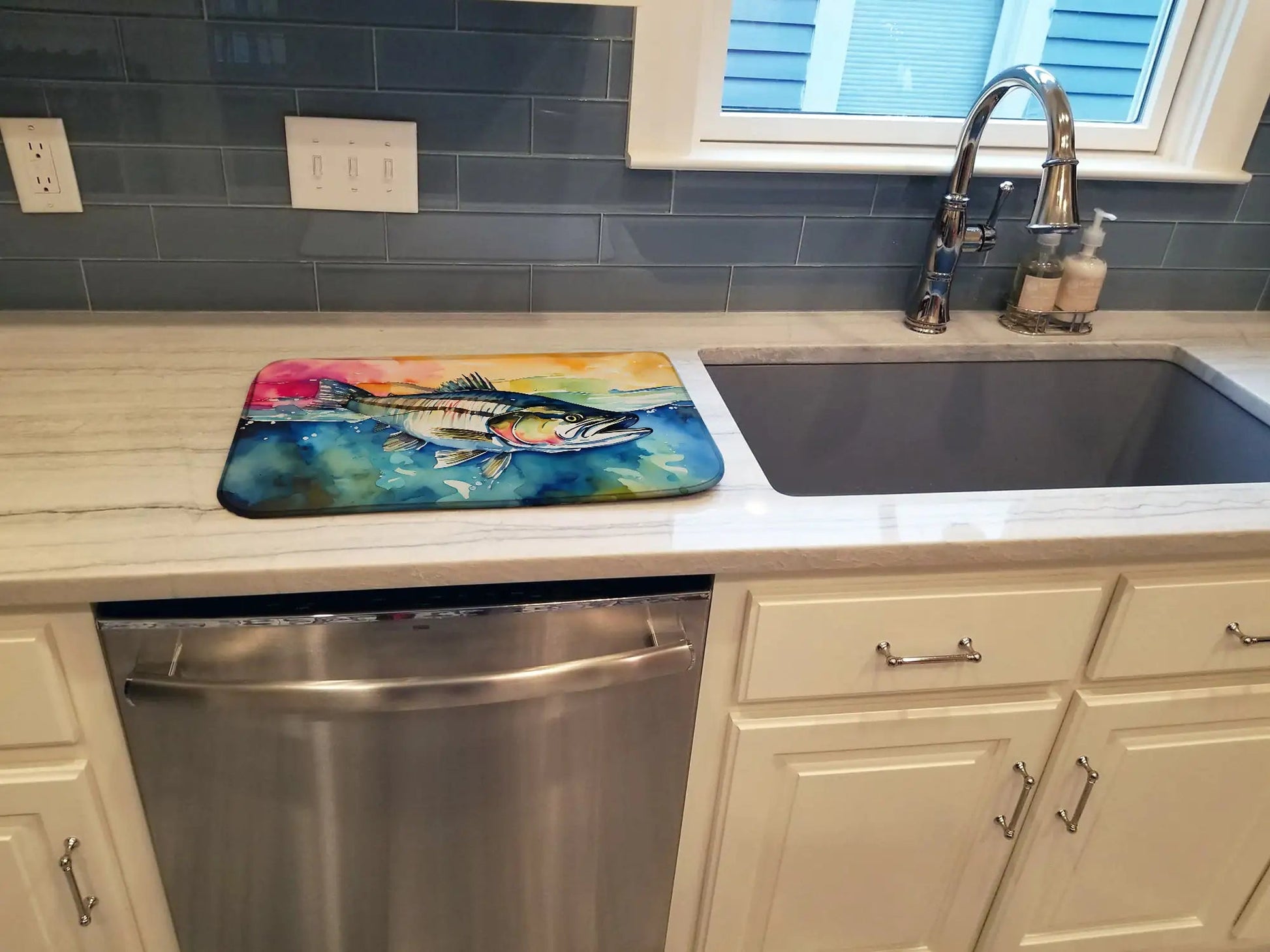 Striped Bass Dish Drying Mat WEM Support (www.WEM.support)