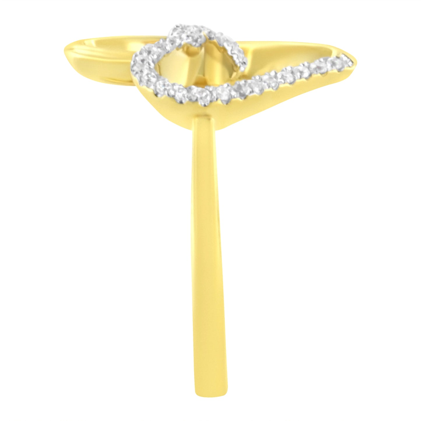 10KT Yellow Gold 1/10 cttw Diamond Heart Shape Ring (K-L, I1-I2) WEM Support (www.WEM.support)