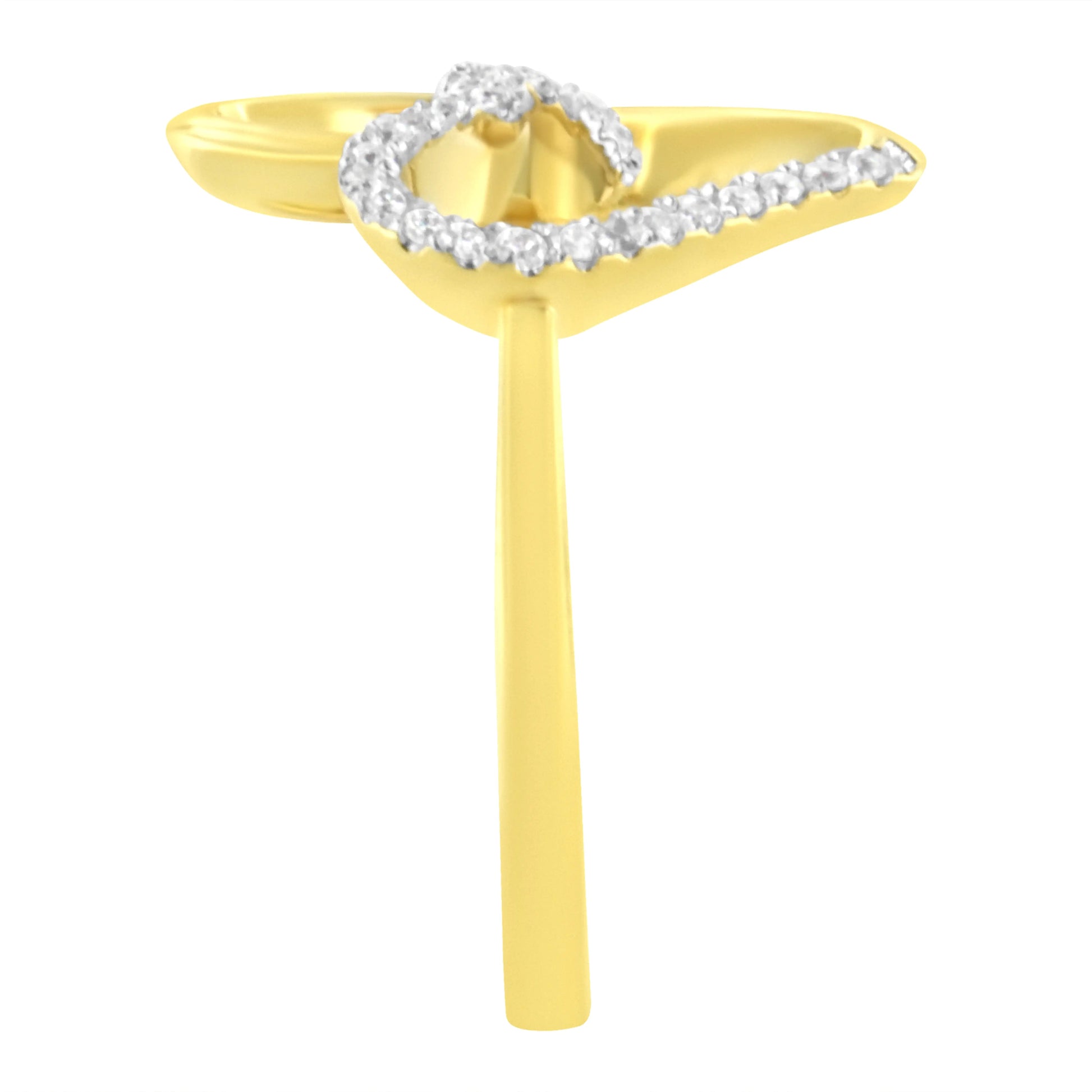 10KT Yellow Gold 1/10 cttw Diamond Heart Shape Ring (K-L, I1-I2) WEM Support (www.WEM.support)