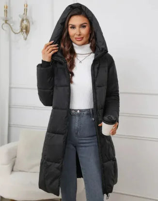 Women's Hooded Mid-length Thickened Coat HejK.com Marketplace LLC