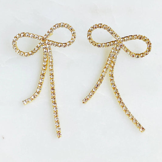 Adorable Shine Bow Earrings WEM Support (www.WEM.support)