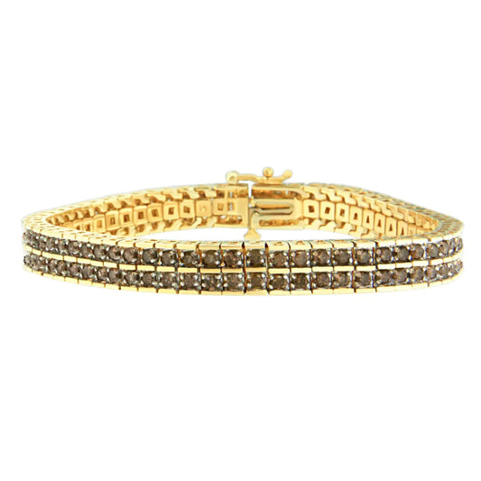 10K Yellow Gold Round-Cut Diamond Layers of Love Bracelet (5.00 cttw, K-L Color, I1-I2 Clarity) WEM Support (www.WEM.support)