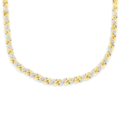 10K Yellow Gold 1 cttw Diamond Riviera Statement Pendant Necklace (J-K, I2-I3) WEM Support (www.WEM.support)