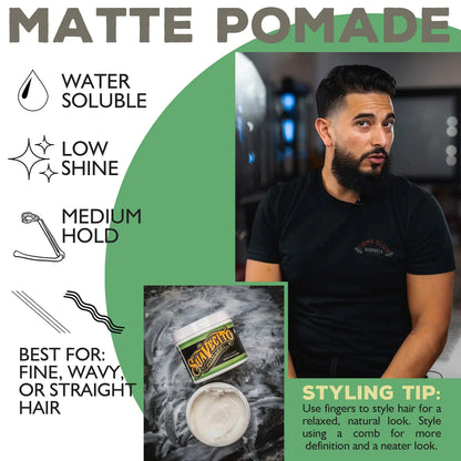 Suavecito Matte Hair Pomade (No Shine) Formula 4 oz, 1 Pack - Medium Hold Hair Pomade For Men - Matte Hair Paste For Natural Texture Hairstyles My Store