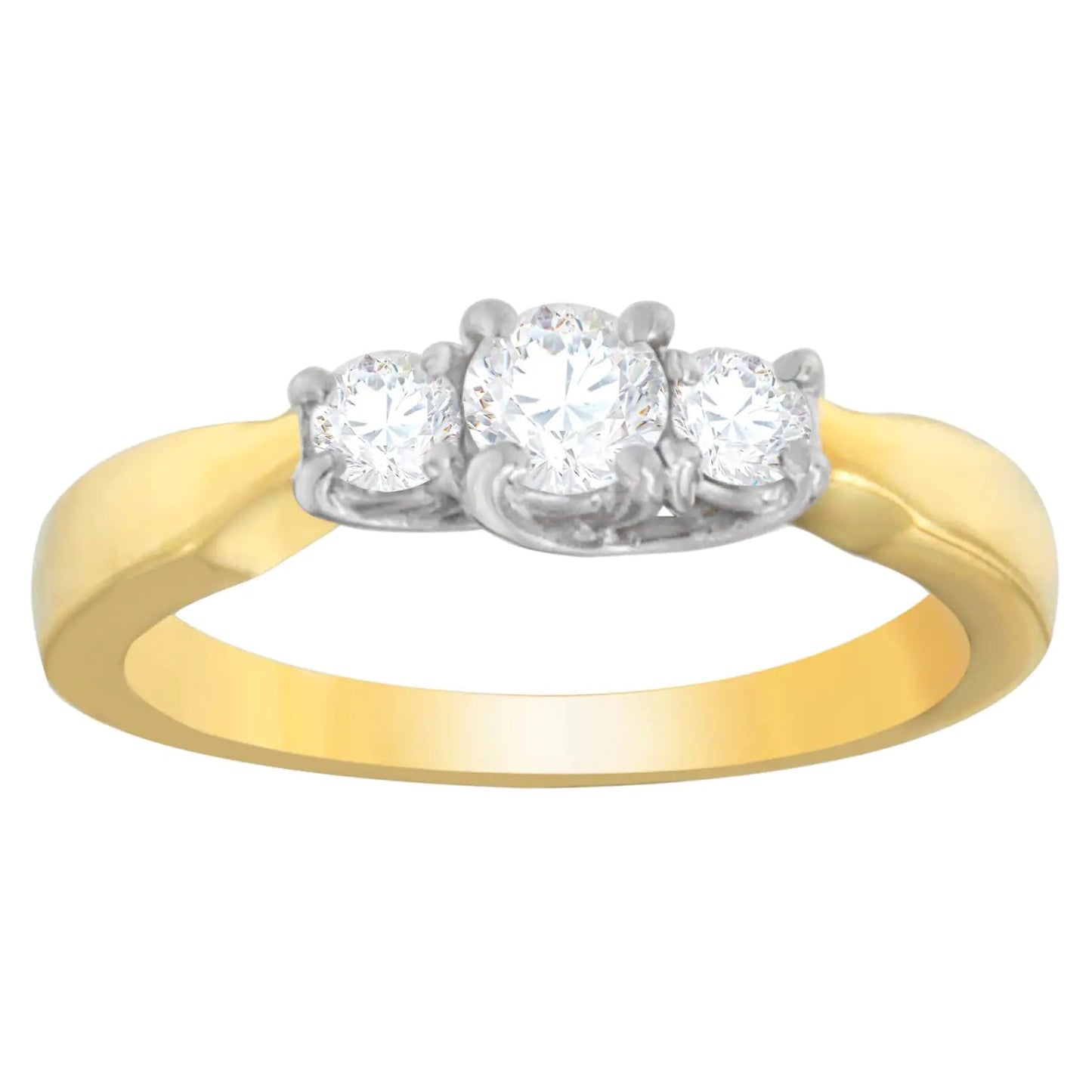 14K Two-Toned Gold 1/2 CTTW Round-cut Diamond Ring (G-H, SI1-SI2) WEM Support (www.WEM.support)