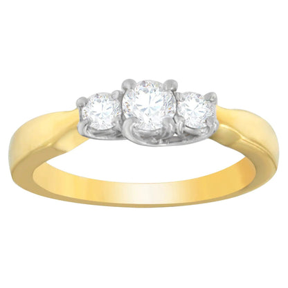 14K Two-Toned Gold 1/2 CTTW Round-cut Diamond Ring (G-H, SI1-SI2) WEM Support (www.WEM.support)