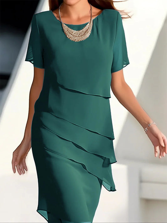 Women's Chiffon Patchwork Dress WEM Support (www.WEM.support)