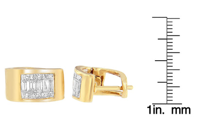 14K Yellow Gold 1/2 cttw Diamond Huggy Earrings (H-I, VS2-SI1) WEM Support (www.WEM.support)