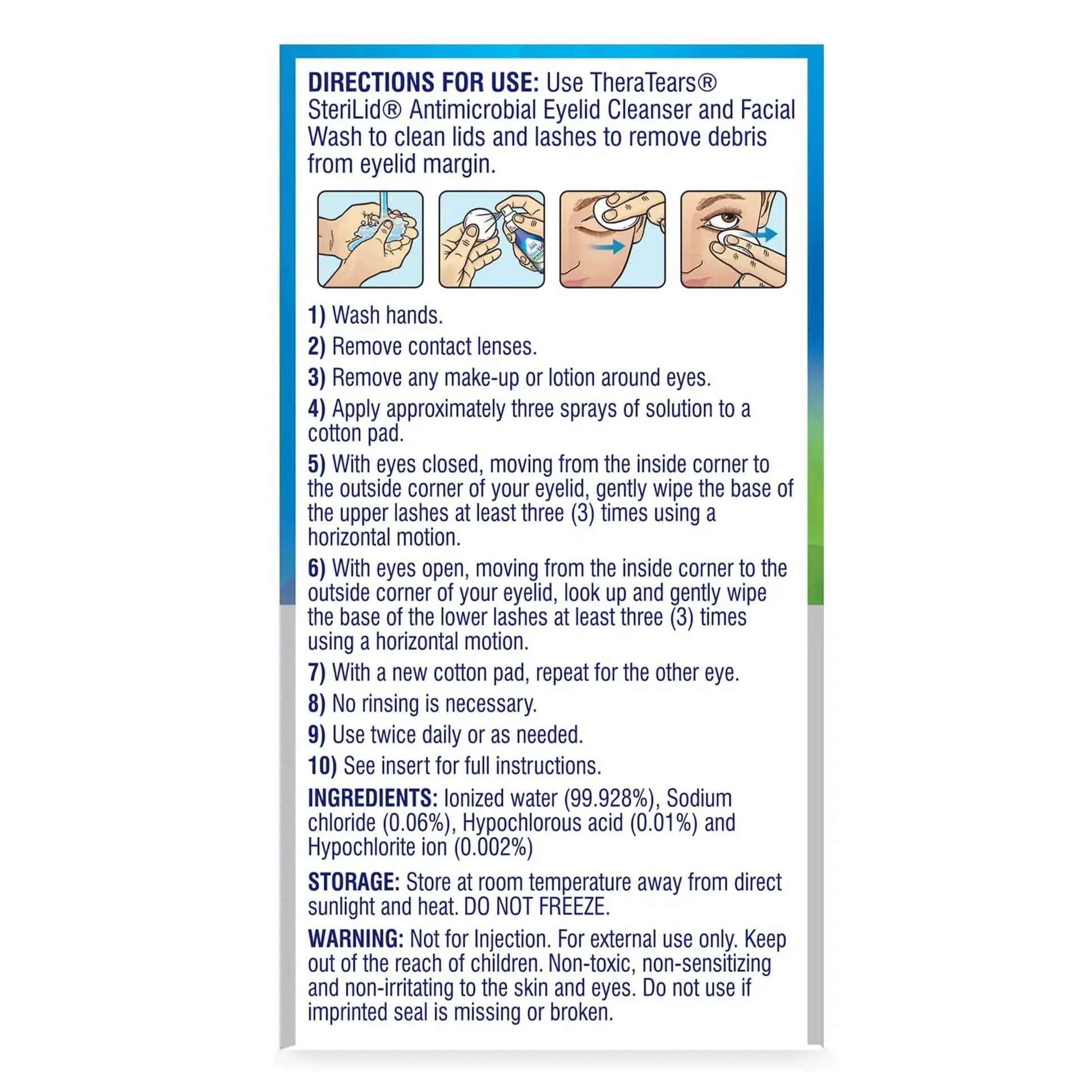 TheraTears SteriLid Eyelid Cleanser and Face Wash, for irritated eyes, 2 fl oz Spray 2 Ounce Cleanser My Store