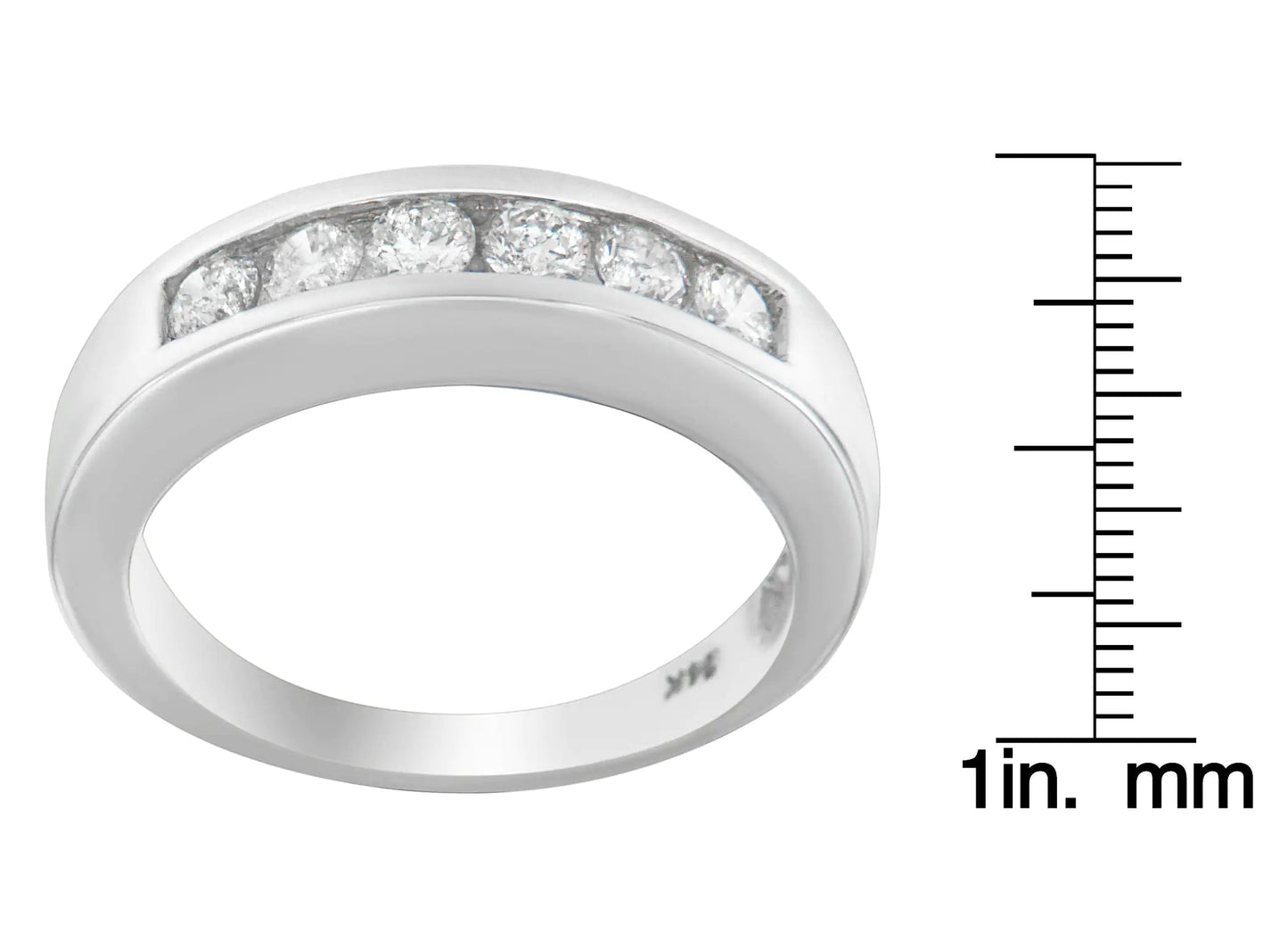 14K White Gold 3/4ct. TDW Diamond Channel Band Ring (H-I, I1-I2) WEM Support (www.WEM.support)