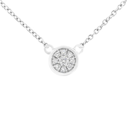 10K White Gold 1/4 Cttw Diamond Flower Pendant Necklace (I-J Color, I2-I3 Clarity) - Adjustable 16-18" chain WEM Support (www.WEM.support)