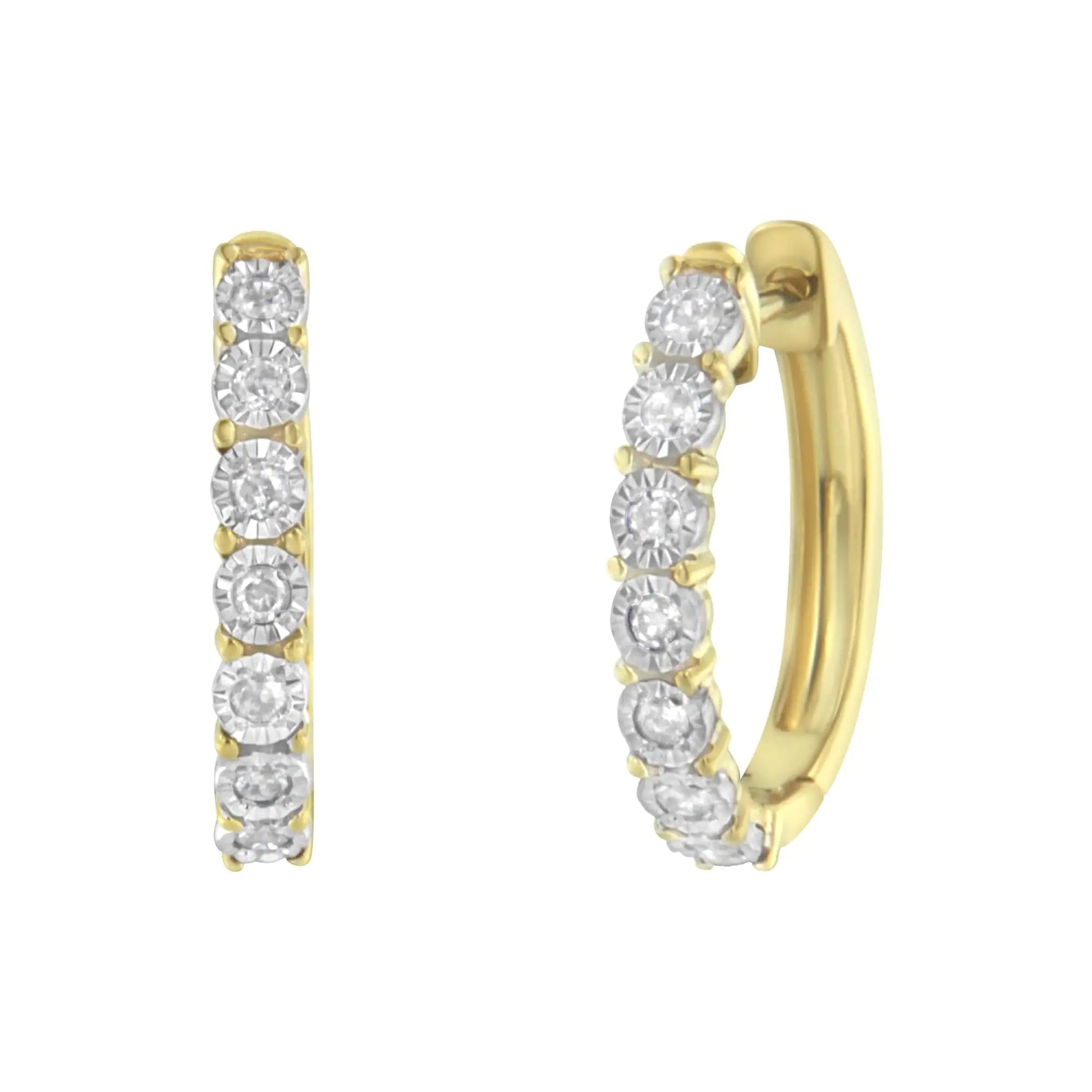 10KT Two-Toned Gold Diamond Hoop Earring (1/4 cttw, J-K Color, I2-I3 Clarity) WEM Support (www.WEM.support)
