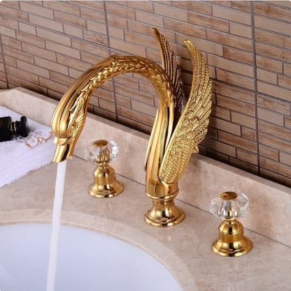 Swan Crystal Handle Faucet HejK.com