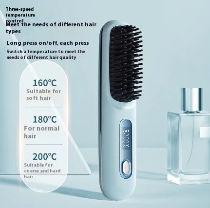 2-in-1 Wireless Hair Straightener Brush WEM Support (www.WEM.support)