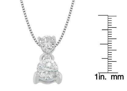 14K White Gold 1/2 cttw Round Cut Diamond Pendant Necklace (I-J, I1-I2) WEM Support (www.WEM.support)