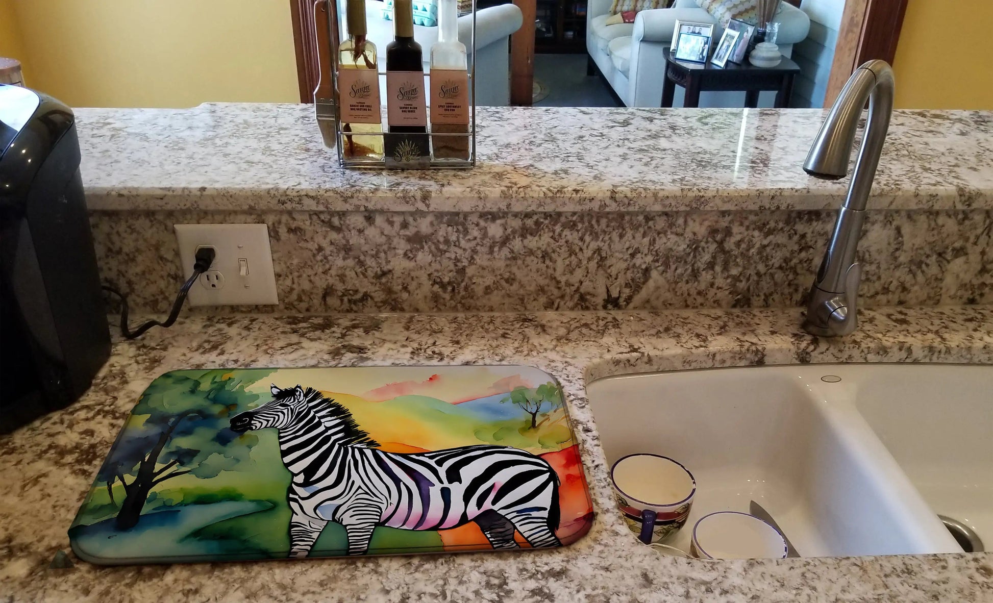 Zebra Dish Drying Mat WEM Support (www.WEM.support)